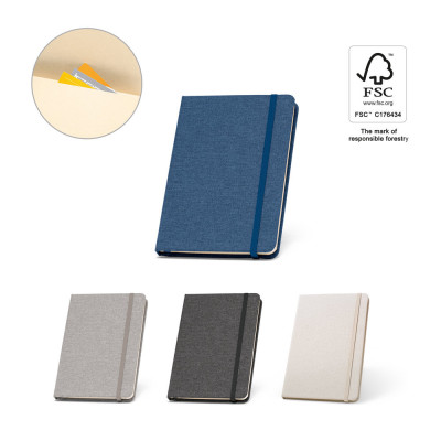 BOYD. A5 notebook in recycled polyester (100 rPET) with lined sheets